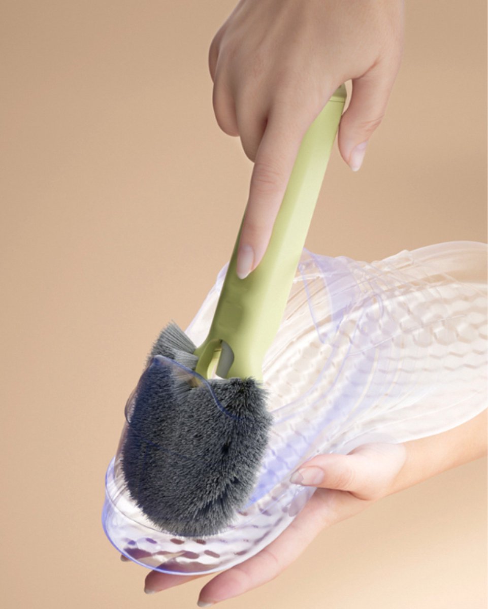 Shoe Cleaning Brush - Shoe Brush - Set of 2 Multifunctional Liquid Shoe Brushes - Refillable - Cleaning - Brush - Brush for Shoes - Shoe Care - Soft with Liquid Box