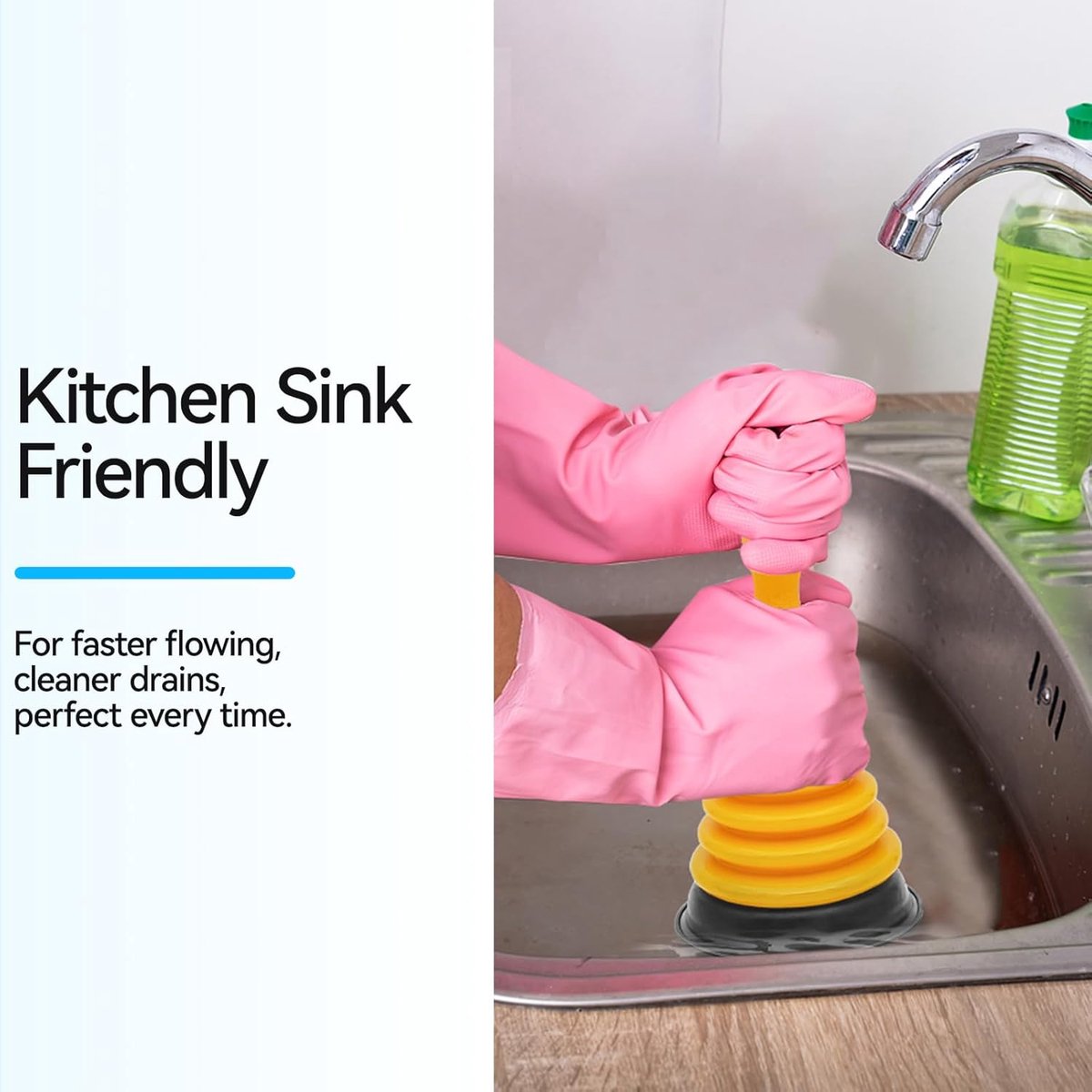 Drain Cleaner - Professional Multifunctional Sink Unclogger - Very Effective Toilet Unclogger - High Quality Drain Unclogger - Toilet Unclogger - Plunger - Unclogging Snake - Eco-Friendly - For Toilet, Sink, Shower, Kitchen