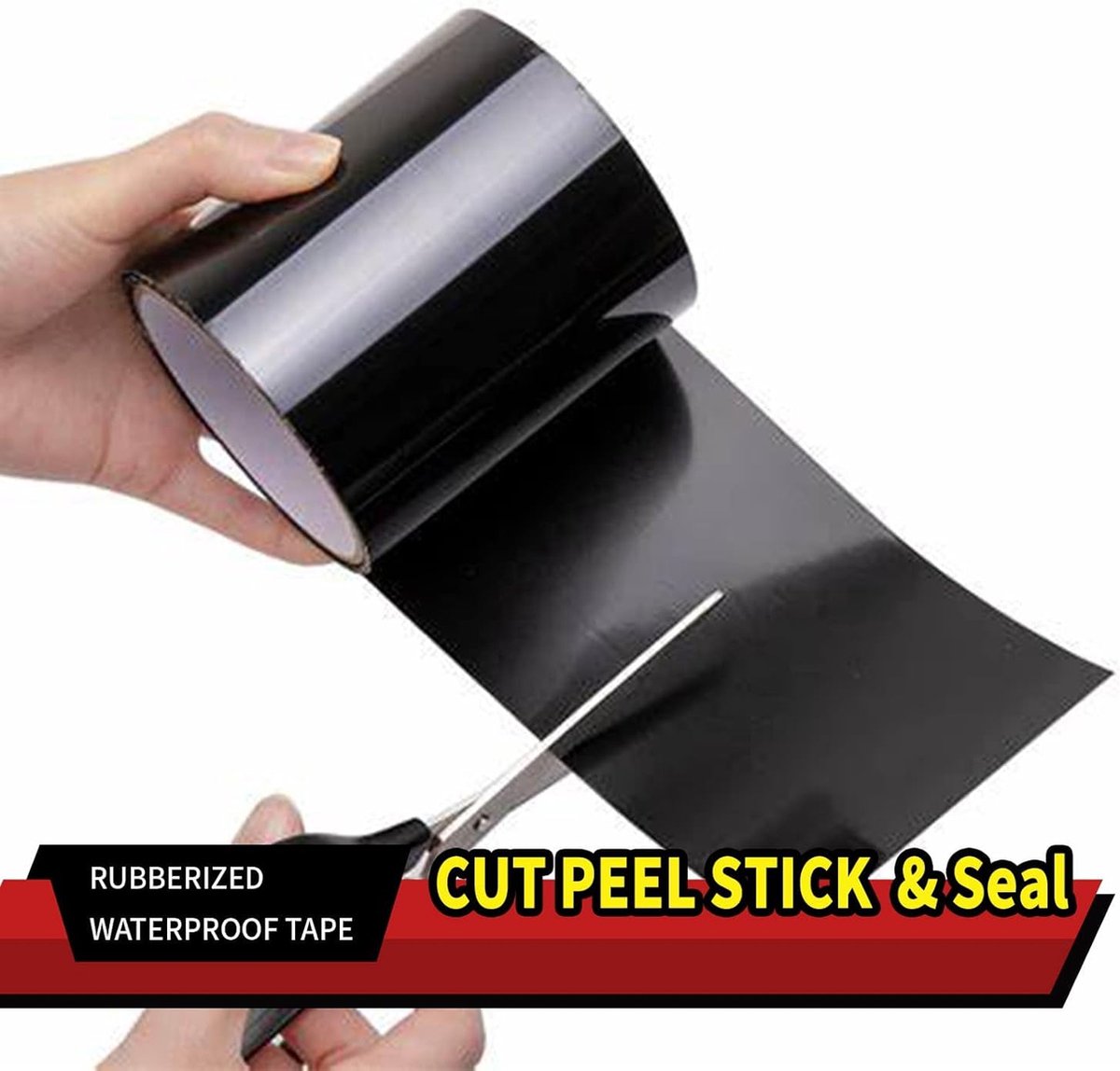 Super Strong Waterproof Tape - Duct Tape - Mounting Tape - 10 x 150cm - Leakage Tape - Flex Tape - General Utility Tape - Repair Tape - General Utility Tape - Black - For Pool/Bathroom/Tent/Leak Repair