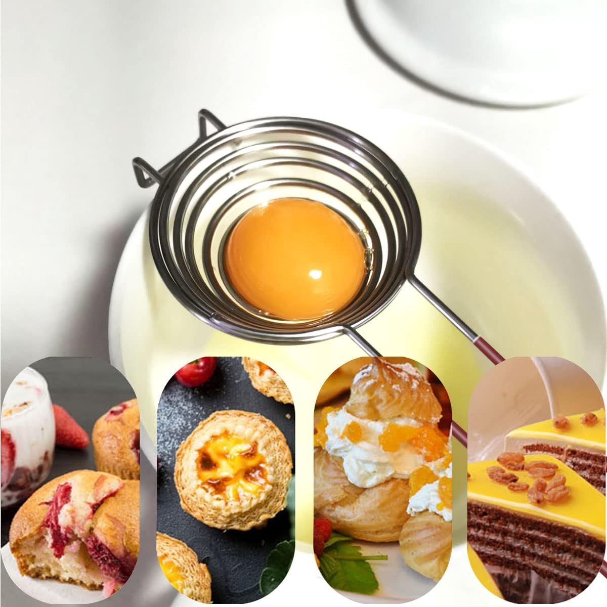 Egg Separator - Professional Egg Separator - Efficient Egg Yolk Separator - Egg Separation - Egg Splitter - Egg Separator - Egg Yolk Separator - Egg White - Egg Yolk - Egg Separator for Baking Cakes - Stainless Steel
