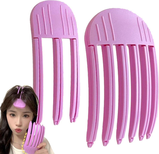 Hairdresser Hair Clips - Hair Root Clip - Sectioning Clip - Hair Clip with Artifact - Hair Root Hair Clip - Hairpin Without Traces - High Skull Top Fixed Forehead Hairpin Create Swollen Hair Roots - Pink - 2 Pieces