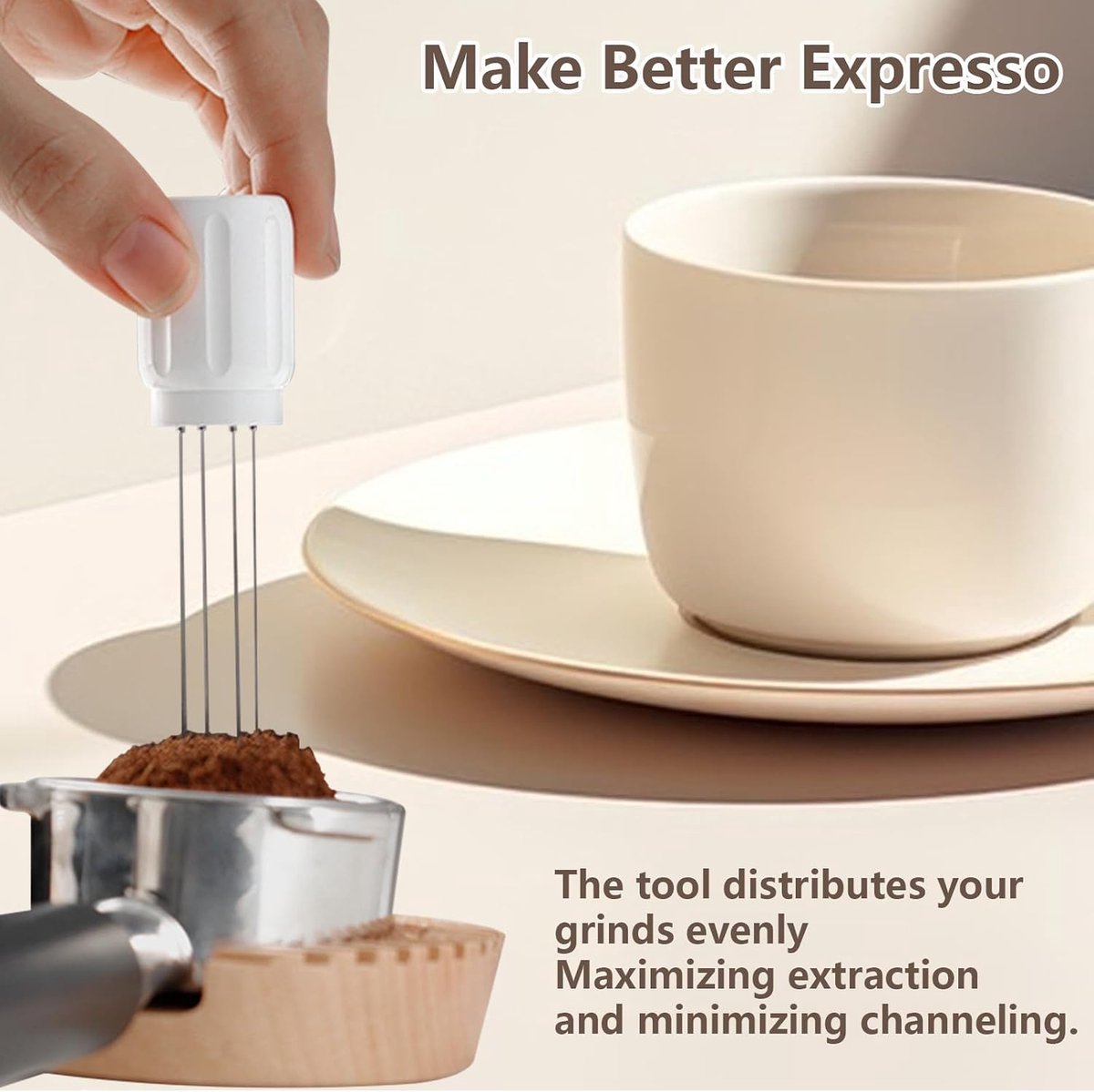 Coffee Stirrer Tool - Coffee Stirrer - Coffee Distributor - Espresso Distributor - Needle Distributor - Espresso Distribution Tool - Coffee Accessories - Stir Sticks With Stand - 6 Needles - Barista Accessories - Espresso - For Perfect Coffee Extraction -