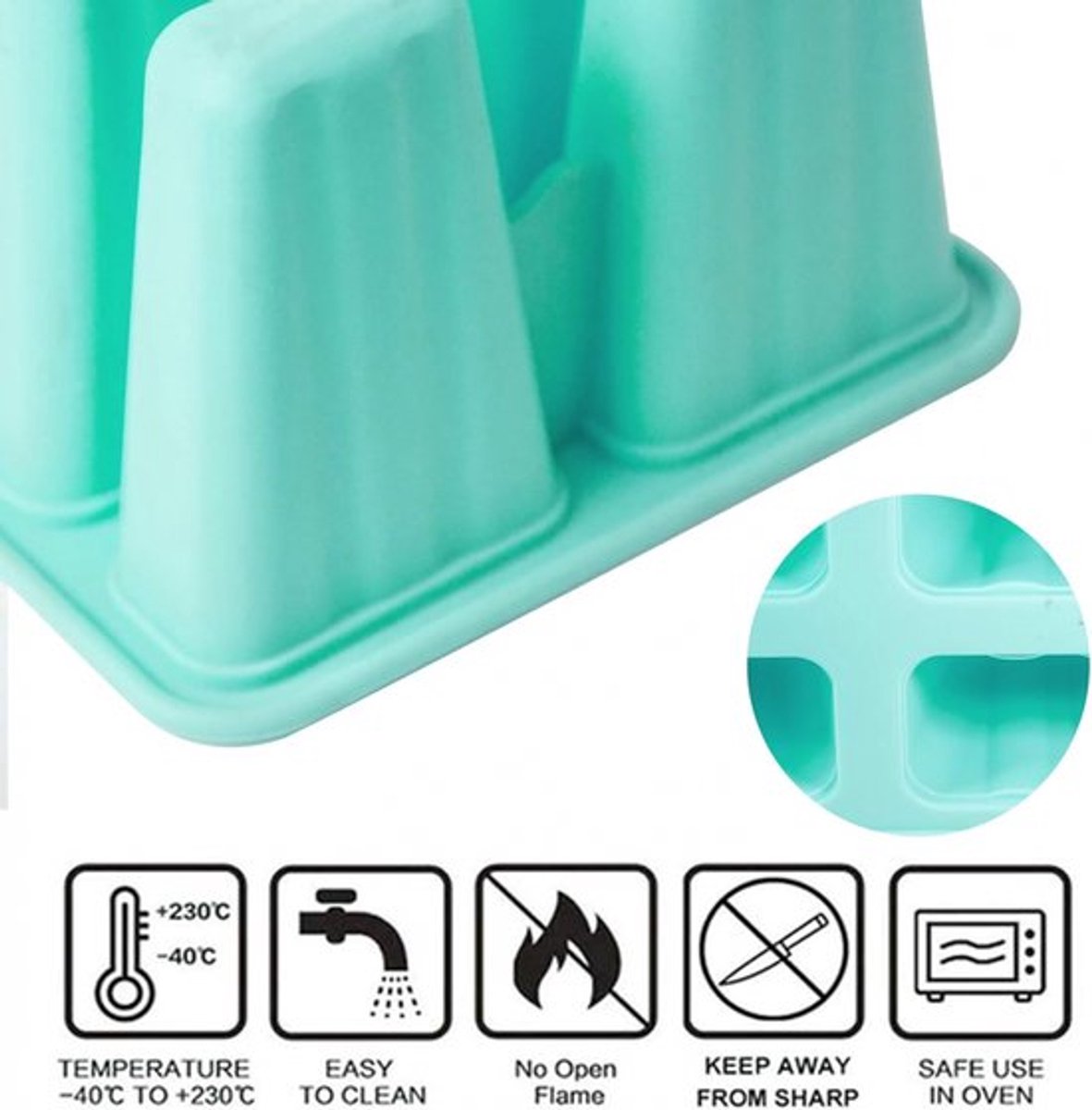 Ice Pop Molds - Ice Lolly Mold - BPA-Free - Silicone Ice Lolly Molds - 12 Ice Lolly Molds - Silicone Ice Lolly Molds - Homemade Ice Pop Mold - Ice Lolly - Reusable - Dishwasher Safe - -40 To 240 °C