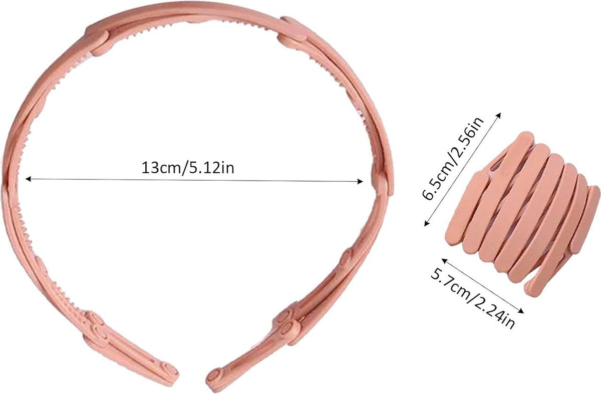 Headband - Tiara - Foldable and Scalable - Women's Headbands - Foldable Tiara - Foldable Headband - Pink - Women - Teens - Girls - Lightweight - Running - Athletic - Gym - Dance - Yoga - Hair Accessories