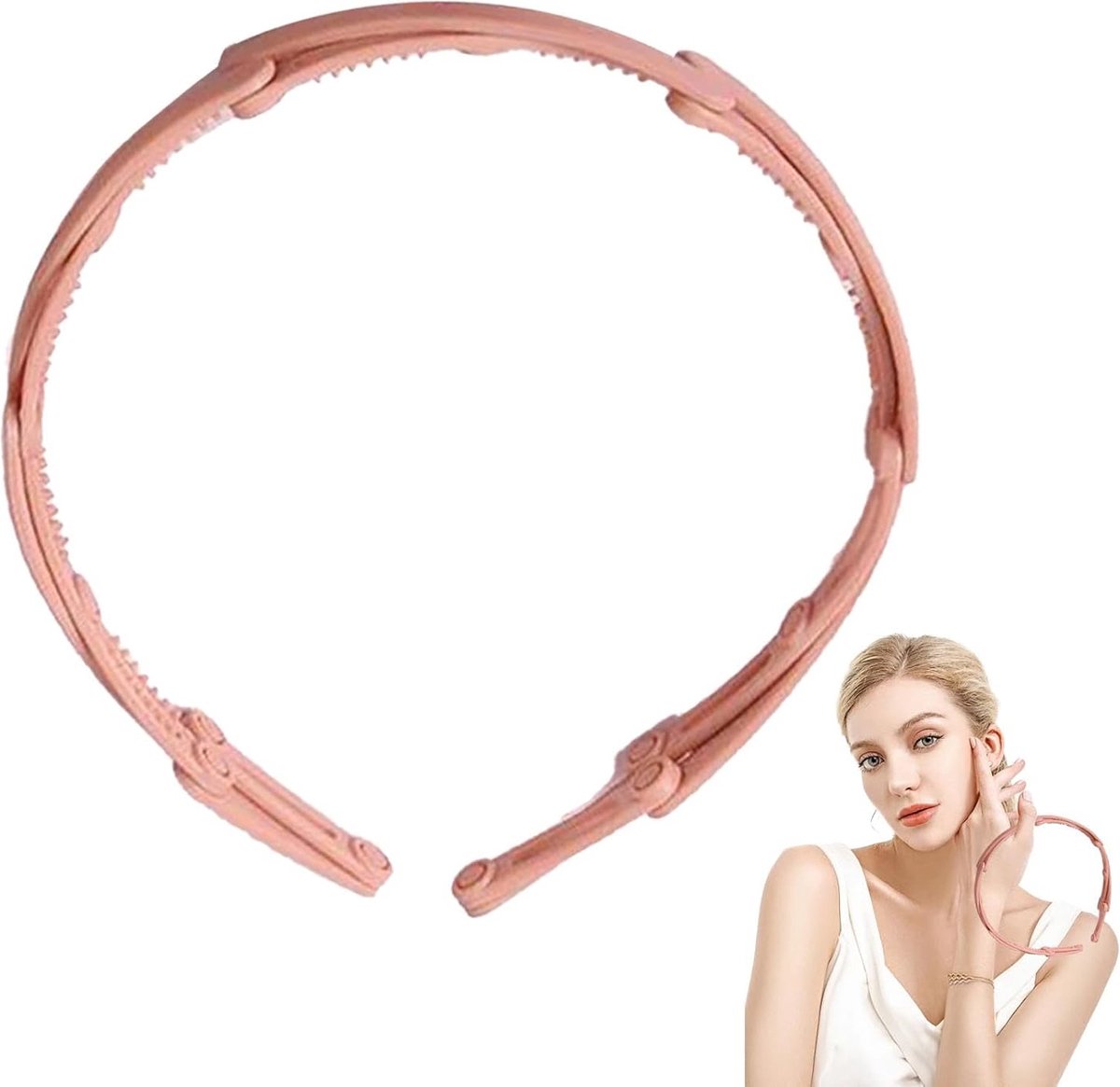 Headband - Tiara - Foldable and Scalable - Women's Headbands - Foldable Tiara - Foldable Headband - Pink - Women - Teens - Girls - Lightweight - Running - Athletic - Gym - Dance - Yoga - Hair Accessories