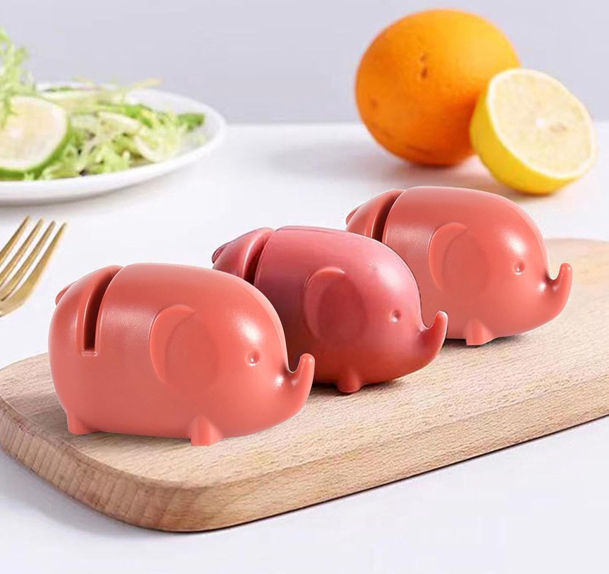 Knife Sharpener - Pull-through Sharpener - Anti-Slip Knife Sharpener - Knife Sharpener - Whetstone - Knife Sharpening System for Kitchen Knives - With Anti-Slip Base - Simple and Safe - Red