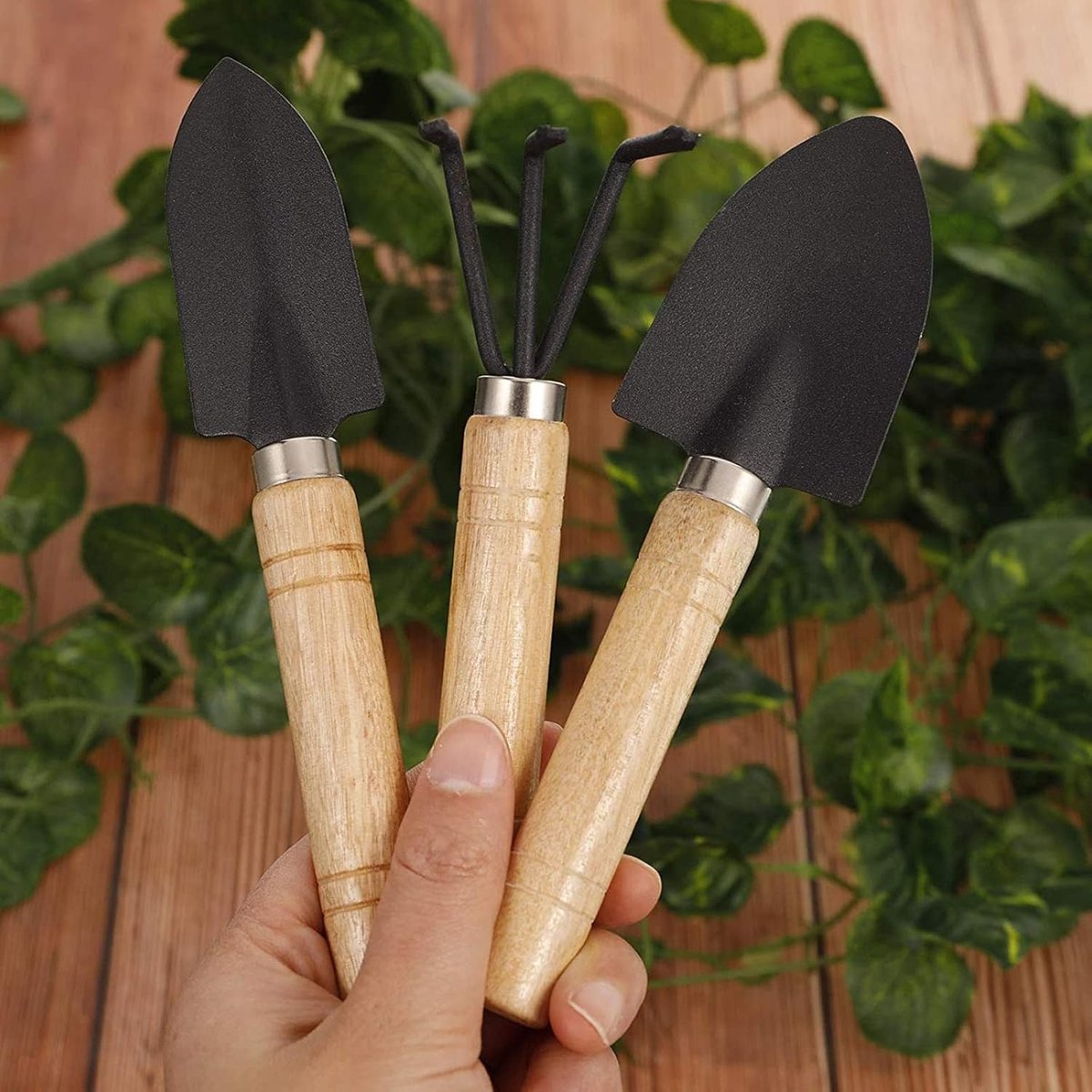 Garden Tool Set - Handy 3-piece set with small trowel for bonsai and plant maintenance