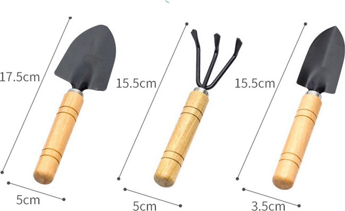 Garden Tool Set - Handy 3-piece set with small trowel for bonsai and plant maintenance