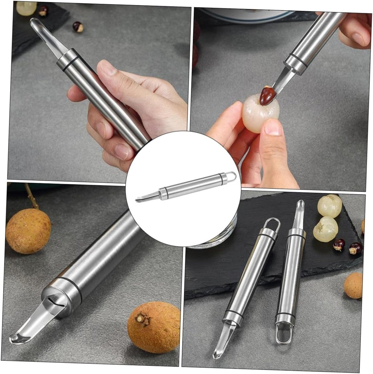 Fruit Corer - Professional Pitter - Creative Portable Longan Core Remover - Easy Core Removal - Ergonomic Handle - For Lychee and Longan Lovers - Kitchen Utensil
