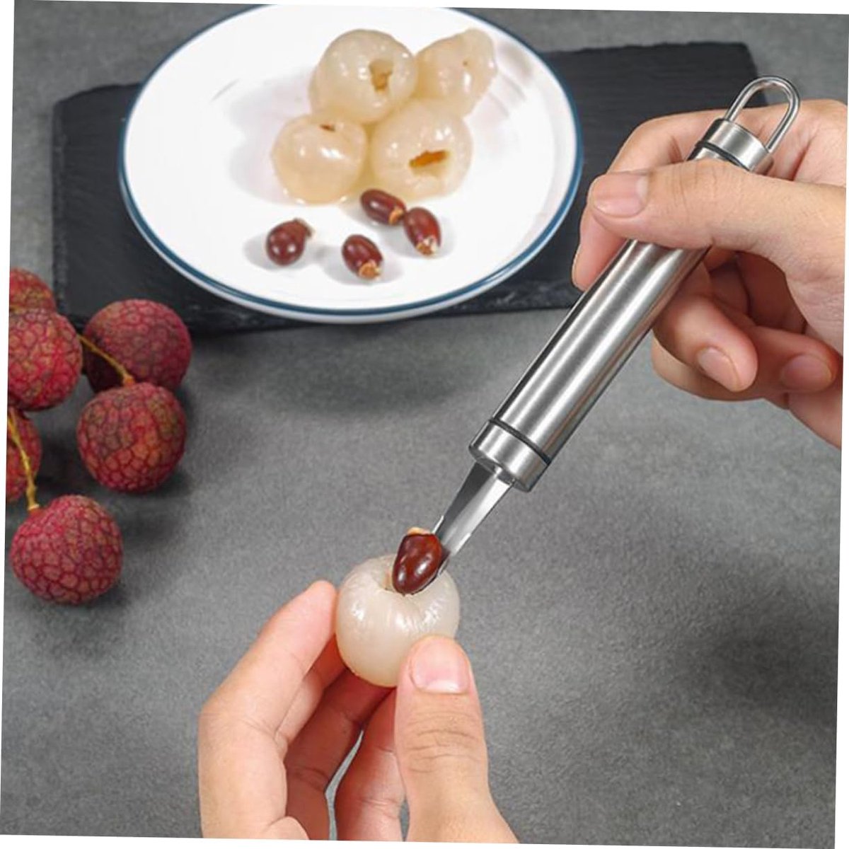 Fruit Corer - Professional Pitter - Creative Portable Longan Core Remover - Easy Core Removal - Ergonomic Handle - For Lychee and Longan Lovers - Kitchen Utensil