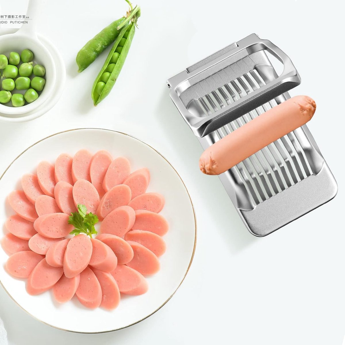 Egg slicer - Professional egg slicer - Mushroom slicer - Multifunctional - robust - Dishwasher safe - Kitchen tools - for eggs kiwis strawberries banana ham sausage - stainless steel