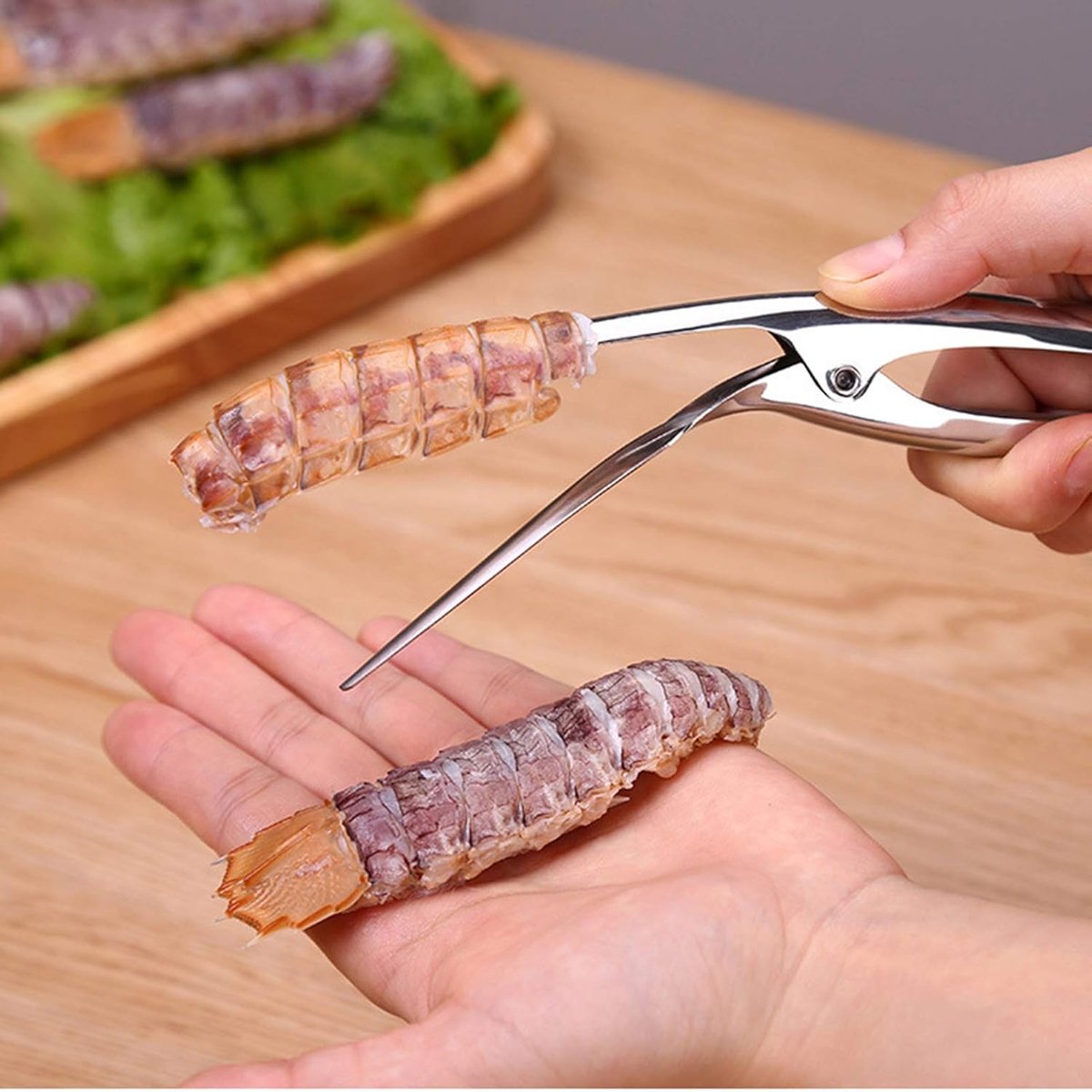 Kitchen tongs - Portable kitchen tongs - Professional grill tongs - High-quality barbecue tongs - Shrimp peeler - Shrimp peeler - Shellfish peeler - Cleaning shrimp - Gamba tongs - Scampi tongs - Shrimp stripping tool