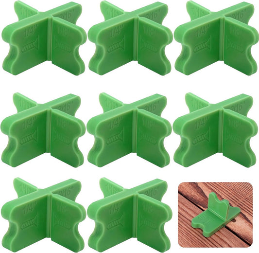 8 pieces - ABS deck spacers - 1/16", 1/8", 3/16", 1/4" - green deck spacers - for pressure-treated composite decks