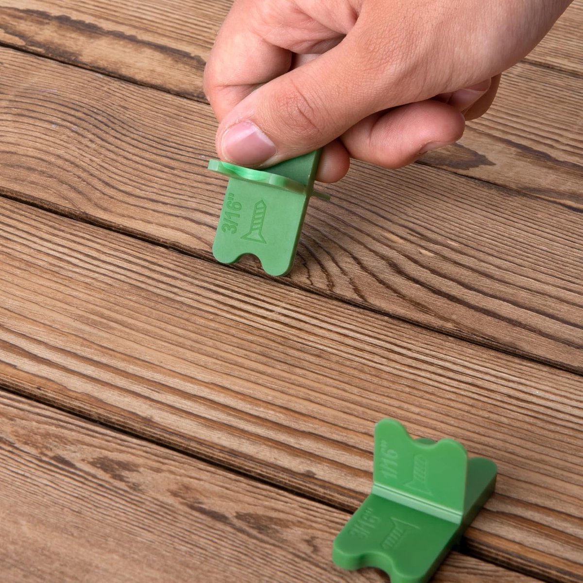 8 pieces - ABS deck spacers - 1/16", 1/8", 3/16", 1/4" - green deck spacers - for pressure-treated composite decks