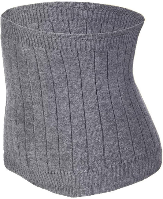 Cashmere heating belt - abdominal and back heating belt - knitted elastic belt - Bodywarmer made of very soft material - Prevents lower back pain - Stay warm in winter - Double-layer padding - Size L - Grey