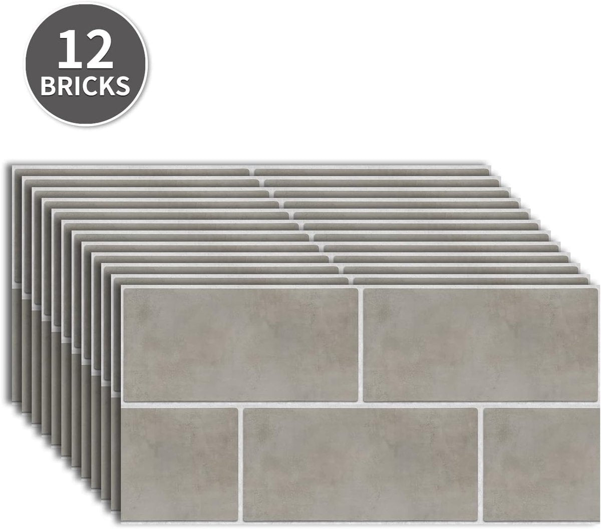 Set of 12 Adhesive Tiles - Wall Tile Stickers - Tile Stickers - Wall Stickers - Waterproof PVC Decorative Stickers - Self-Adhesive Wall Stickers - Non-Slip Tile Stickers - for Kitchens and Bathrooms - 30x15cm/12x6inch