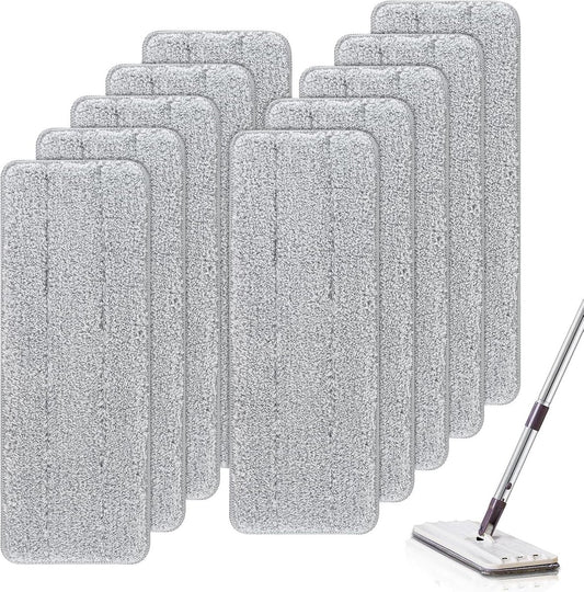 Mop Pad Refills - 10 Pieces - Mop Refill - Mops - Wet and Dry for Home Cleaning - Viscose Mop - Microfiber Mop Cloth - Scratch Anet - Washable Microfiber Mop Pads - Replacement Cloth - Flat Mop Pad - Floor Wiper