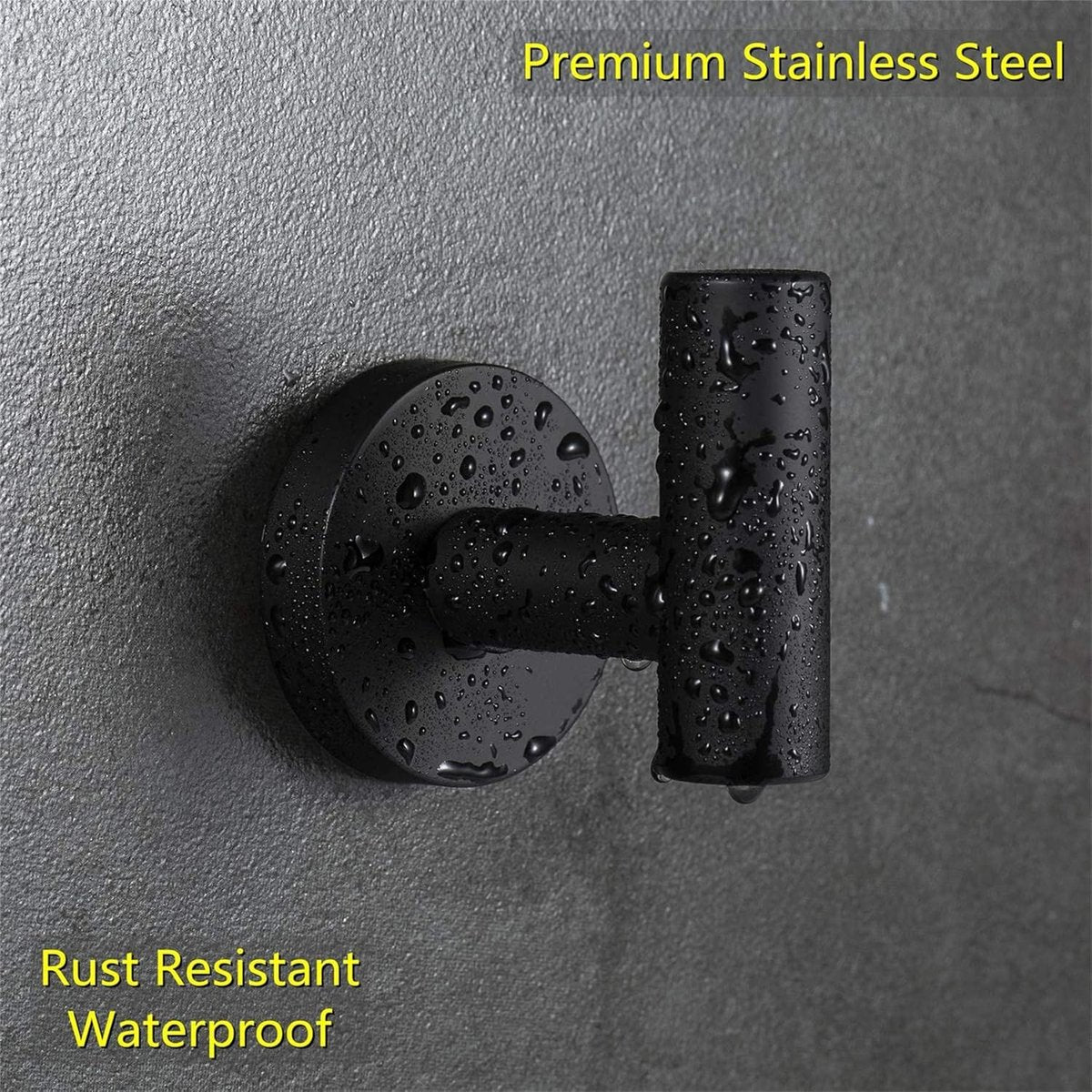2 pieces - Towel hook - Hanging hooks - Hanging hooks - Bathroom towel hooks - Key hook - Clothes hook - Hat hook - Wall hooks - stainless steel hook - with screws - for bathroom, kitchen, garage, home, hotel, office - 5.5*6 cm - black