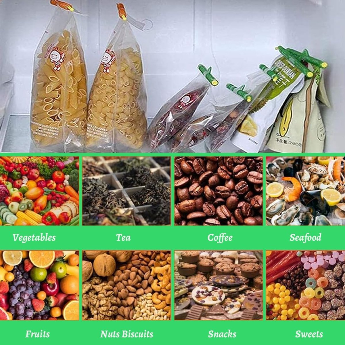 25 pieces - Food clip - Sealing clip - closure clips for bags - resealable food bag clips - reusable food bag - multifunctional clip bag clamps - for kitchen and household seal bags - 9cm, 12.5cm, 18.5cm, 22.5cm, 28.5cm