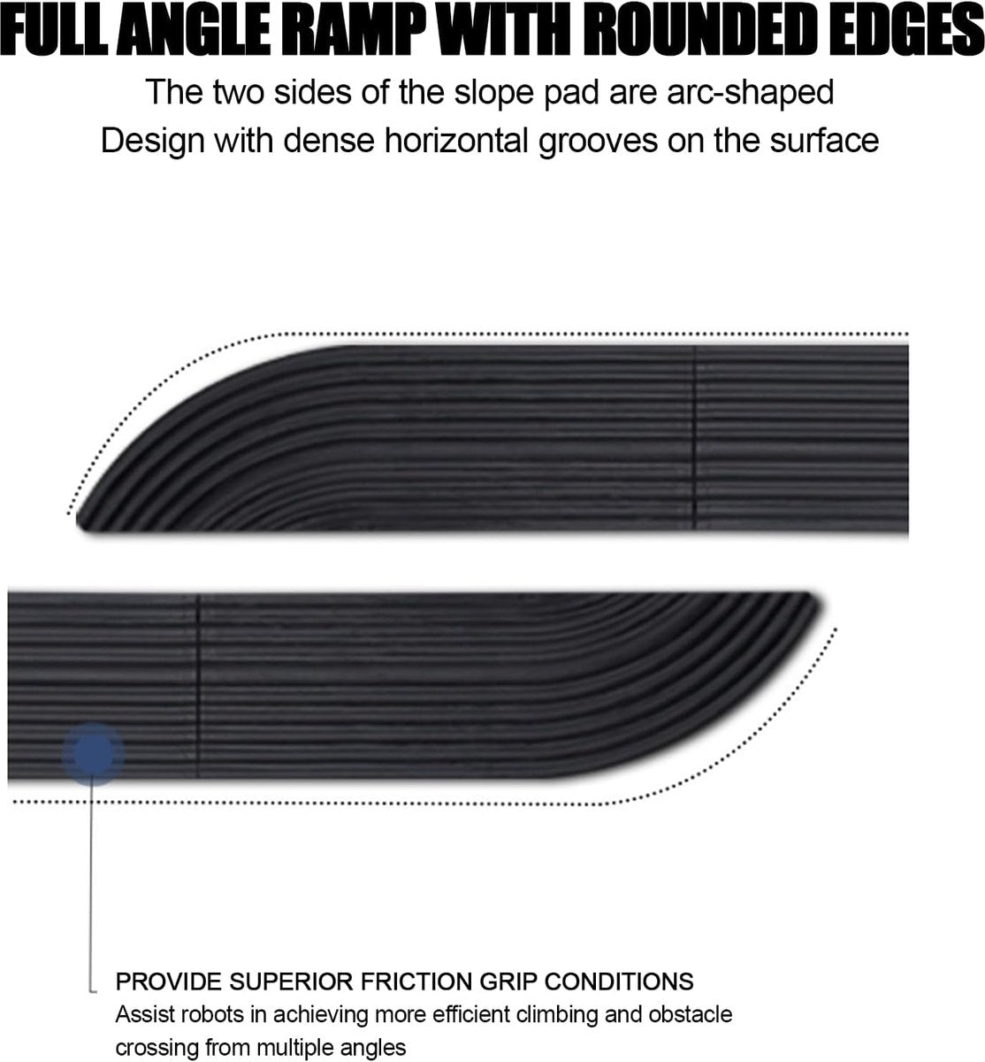 Threshold ramp - 68 × 5 cm - Threshold ramp for robot vacuum cleaner - Rubber ramp - Threshold ramp - Ramp - Threshold plate - Adjustable - Ramp - for robot vacuum cleaners, wheelchairs, doorways and bathrooms - Black