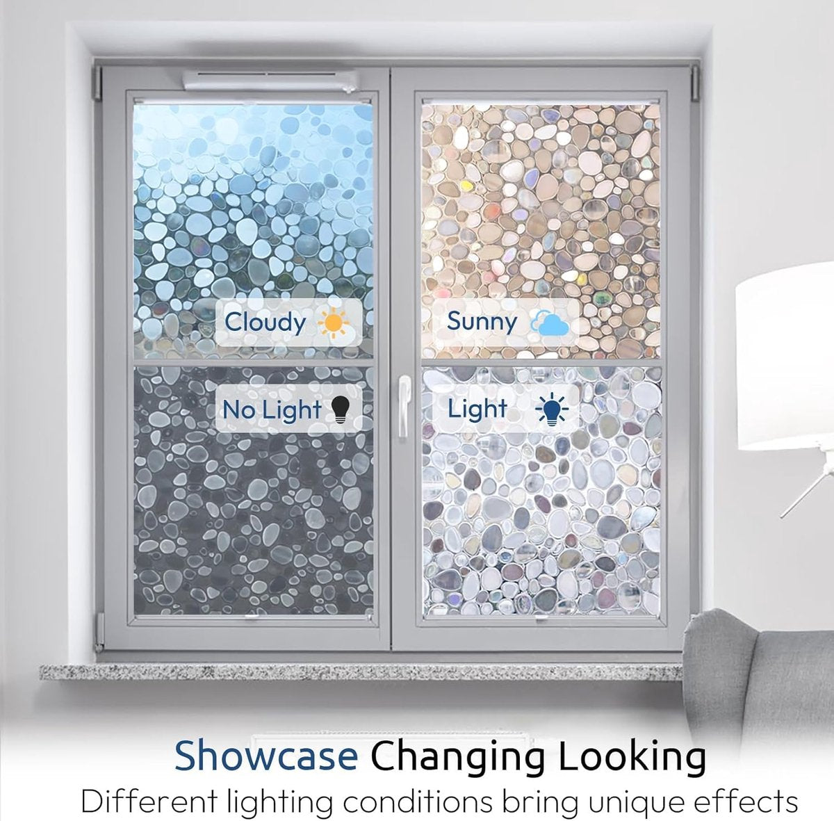 Window film - 50x200cm - privacy window film - stained glass window film - Privacy - Decorative film - static window film - Self-adhesive - Stained Glass - window film - 3D Effect