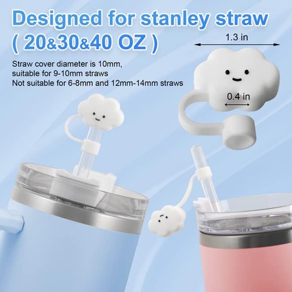 Bottle Caps - 3 Pieces - Straw Lid - Straw Sleeve - Suitable for Stanley Cup Accessories