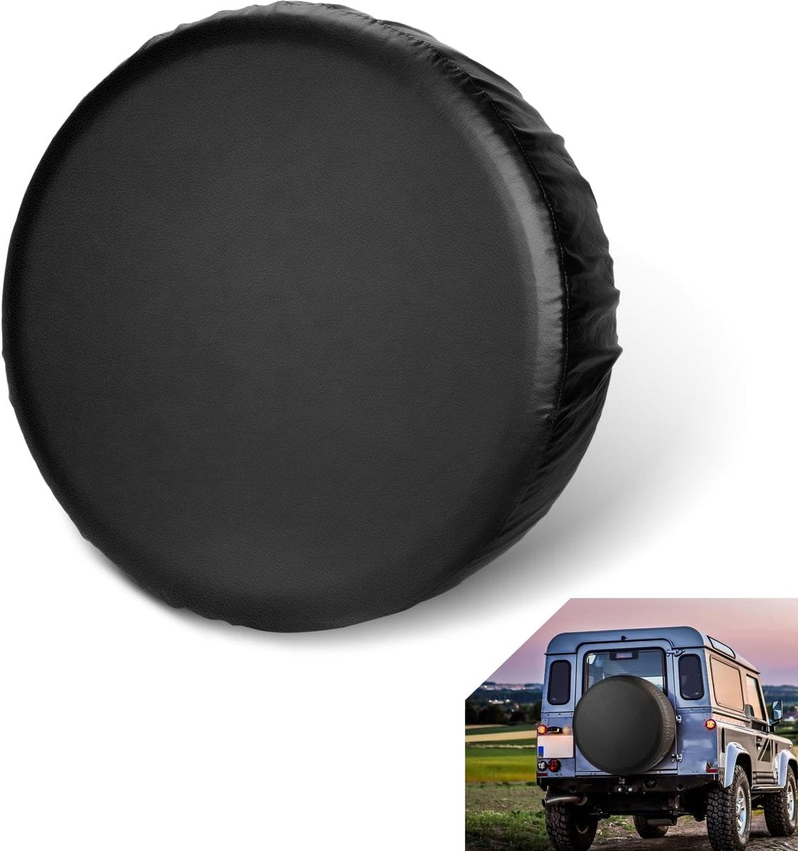 Tire cover - 13 inch - Tire covers - Spare tire cover - Tire dust cover - Spare wheel dust cover - Car tire protective cover - Spare wheel protective cover - Tire storage cover - PVC leather - Dust cover - suitable for tire diameters 56-59 cm - black