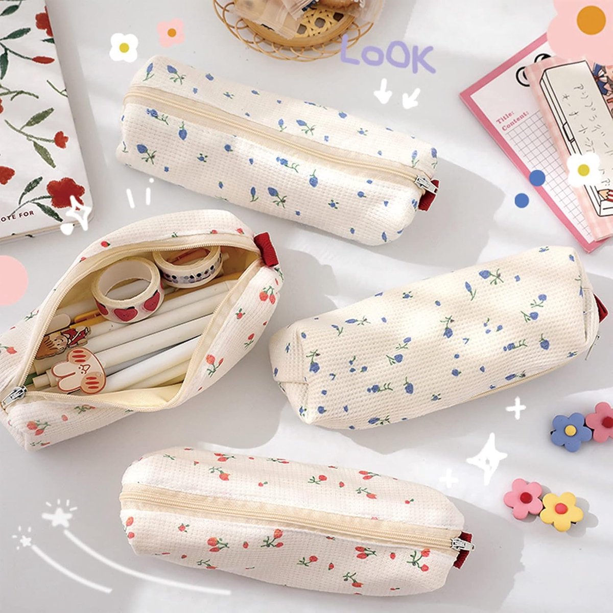 2-Piece Pencil Case - Pencil Case - Cute Pencil Case for Kids - Pencil Pouch - Pencil Bag - Pencil Pouch for Boys and Girls - School Pencil Case - Storage Bag - kawaii Pen Pencil Case Bag Holder for Students - Pencil Case for Children and Adults - Back to