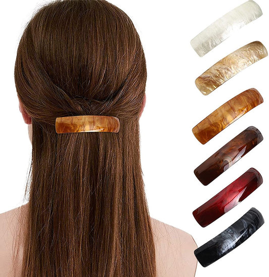 6 pieces - hair clips for women - hair clip - French vintage hair clips - retro hair clip - hair accessories - with snap fasteners - for fine and medium-thick hair - beautiful hair clips for women and girls - 6 shades of amber