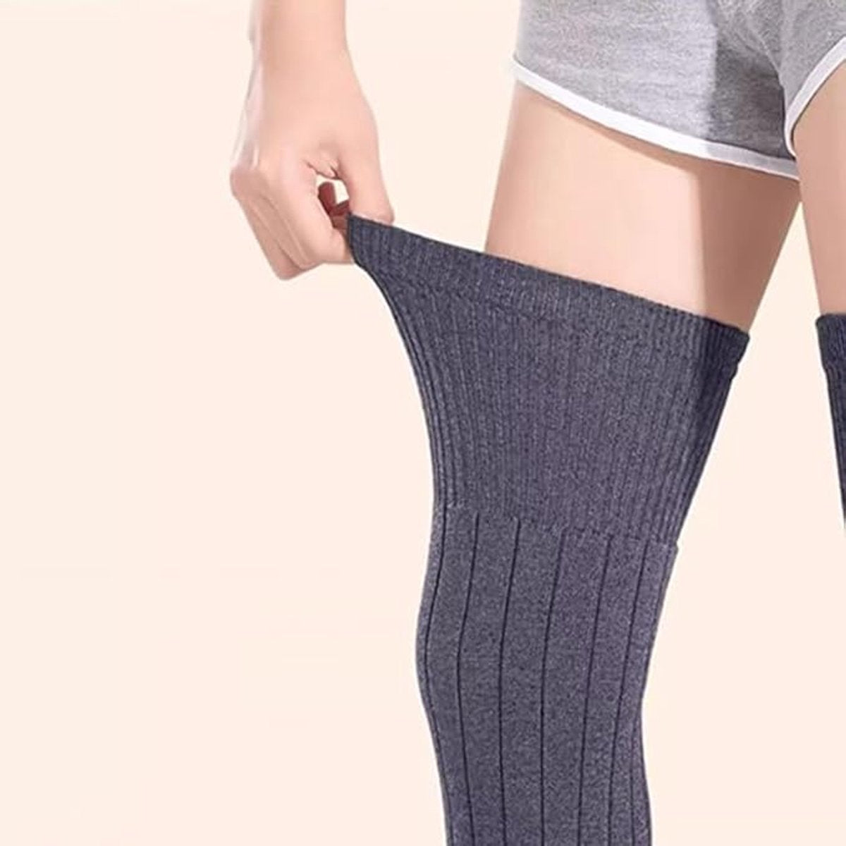 Pair of knee pads - knee socks - Leg support and warmth - Winter heating - Long - Knee pads for cycling, skiing and running - Thickened knee pads - Size L - for weight 100-130