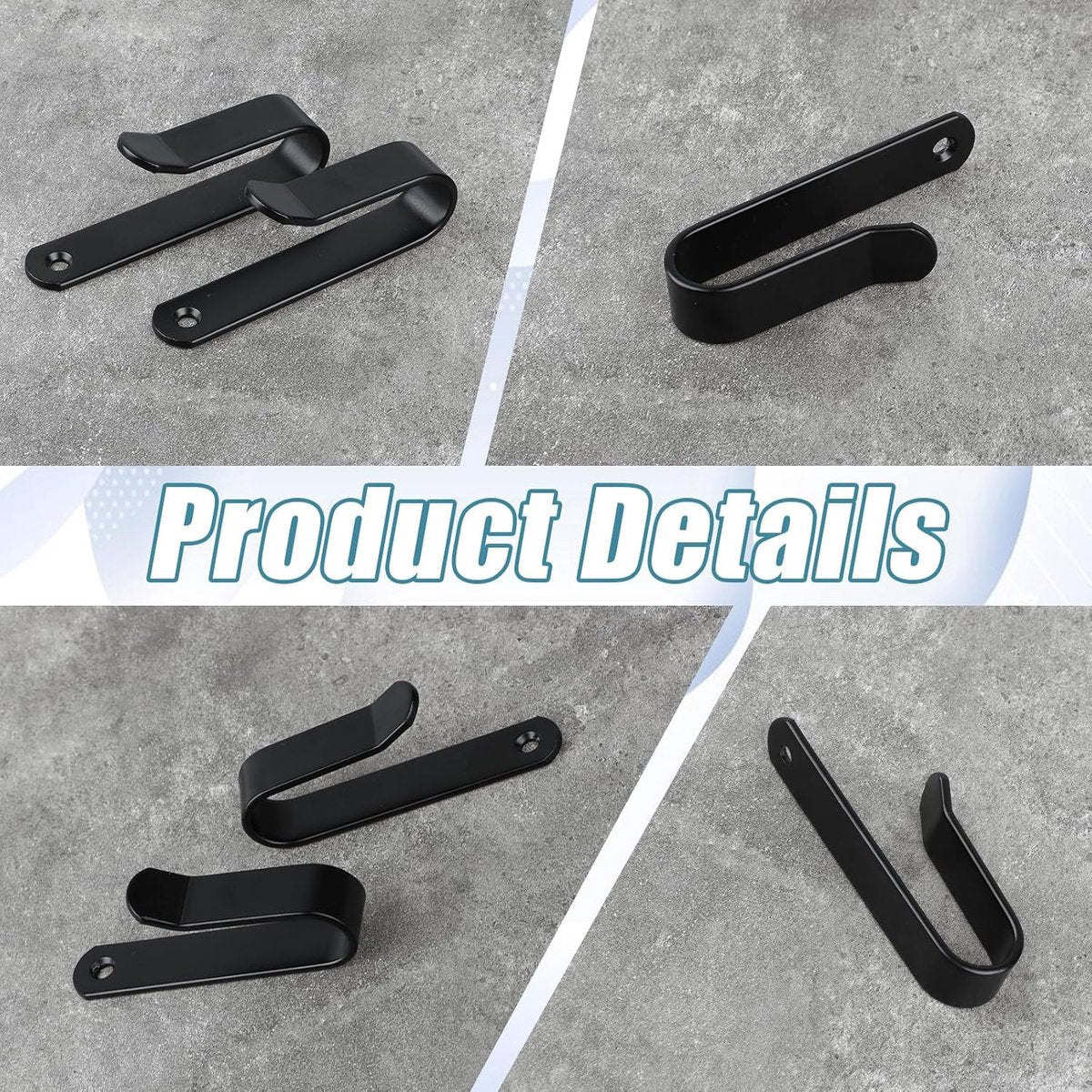 2 pieces - Skateboard wall mount - snowboard wall mount - snowboard wall mounting clips - horizontal snowboard storage - skateboard display rack stand - towel rack - towel hook - coat hook - with screws - for room, garage - 10*2*3.5 cm - black