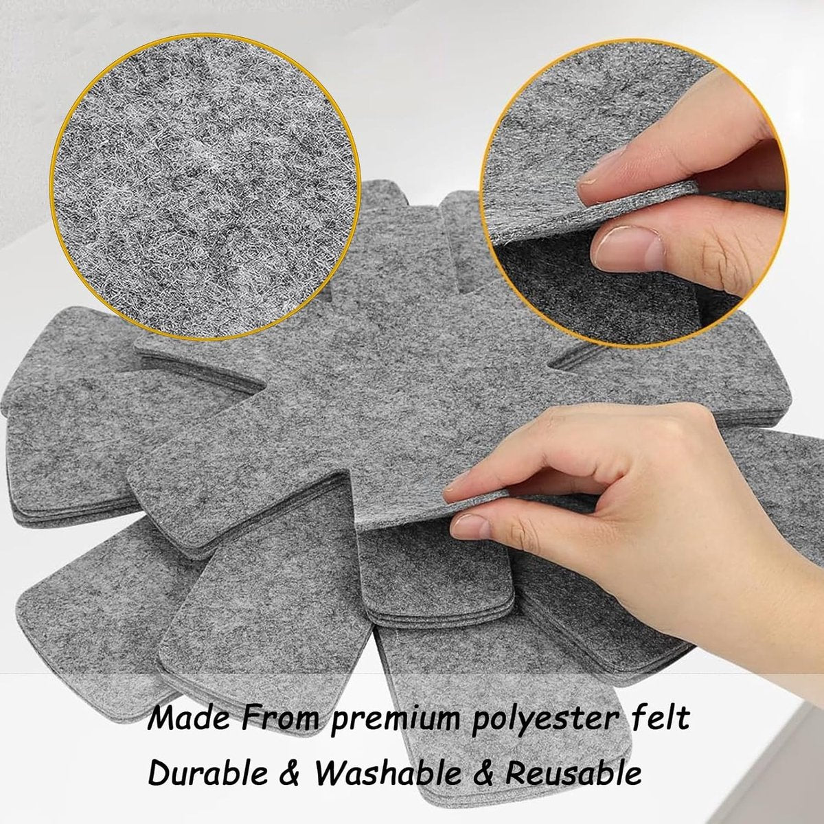 6 pieces - Pot holders - 38 cm - Pot protectors - Felt pot holders - coasters - felt pot protectors - cookware protector - kitchen utensils - for stacking pots, frying pans, ceramic pots, induction, glassware - grey