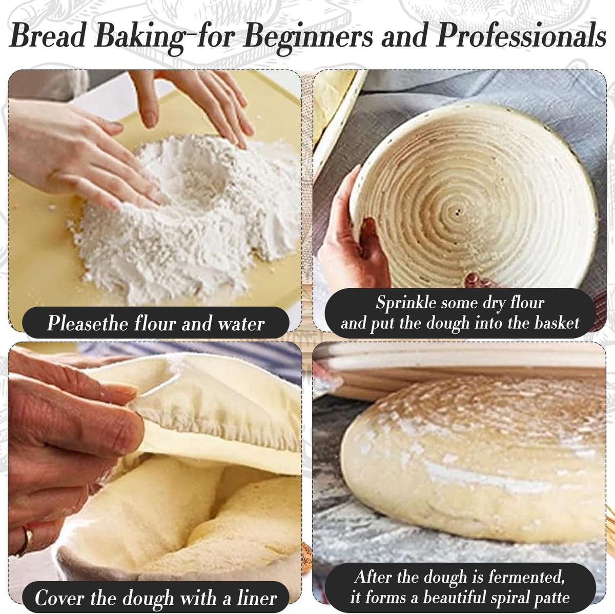 2 pieces - Bread proofing basket - Small proofing basket - Oval bread proofing basket - sourdough proofing basket - small proofing basket - proofing bowls - baking accessories - rattan storage bowl - lined - for professional and home bakers - oval - 25*15