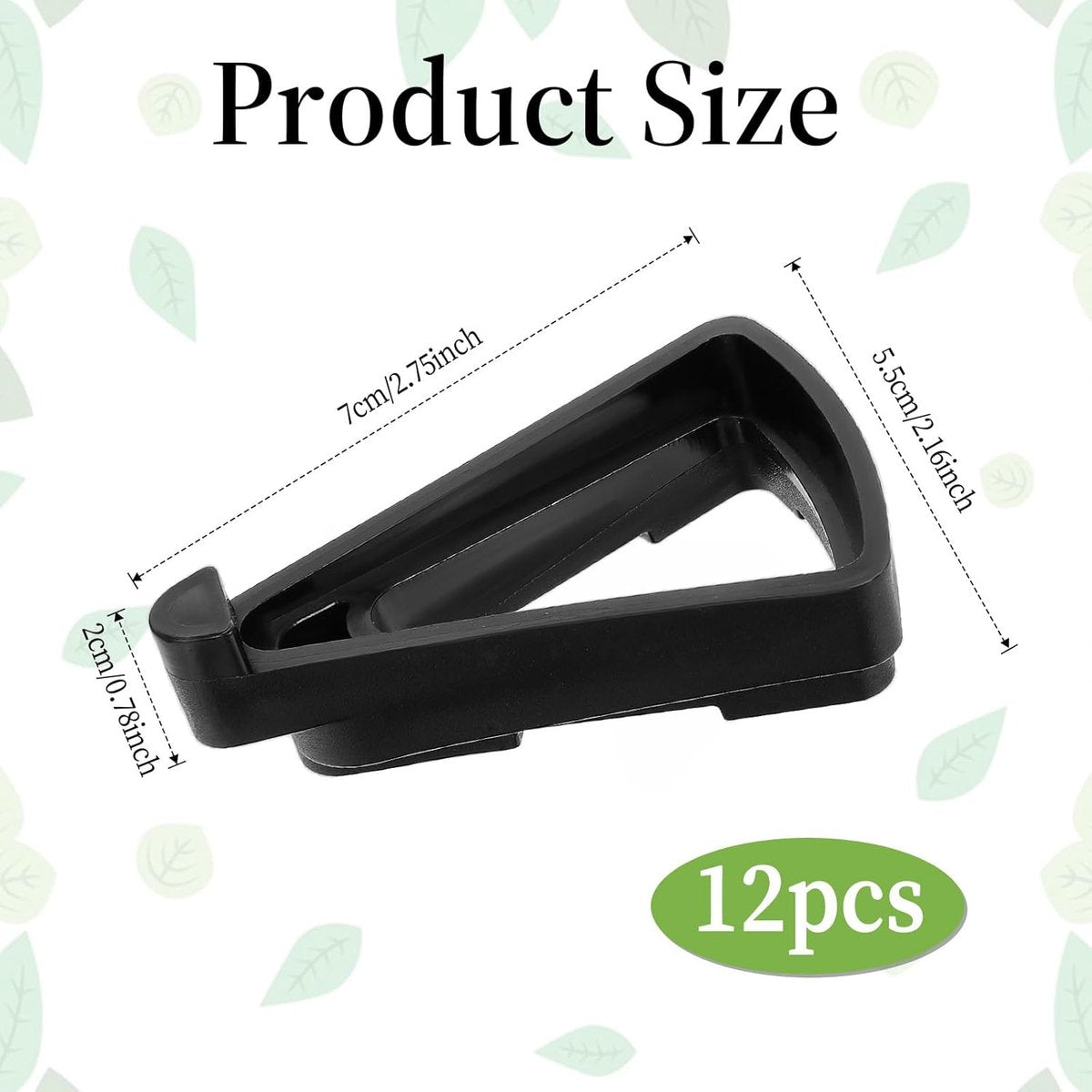 12 pieces - Flowerpot feet - Pot feet - Plant supports - Planter coasters - Flowerpot lifters - Triangular Planter Feet - Flowerpot risers - Non-slip - Breathable - Flowerpot feet - for Outdoor Plant Pots and Flowers - 7*5.5*2 cm - black