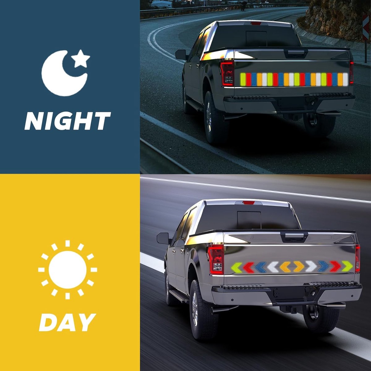 100 pieces - reflective stickers - reflective tape - reflective safety warning strips - reflective strips - waterproof - for bicycles, helmets, cars, mailboxes, backpacks, trailers and outdoor equipment - rectangle and arrow