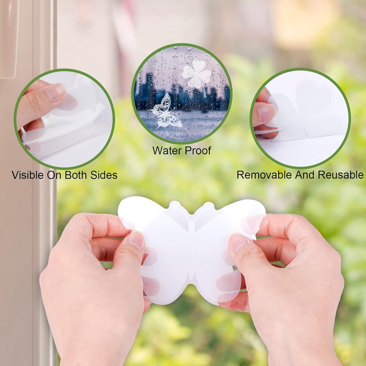 28 pieces - transparent window stickers - butterfly patterns and leaf shapes - warning decorative stickers - for home - window stickers - window decoration - prevent birds from hitting glass