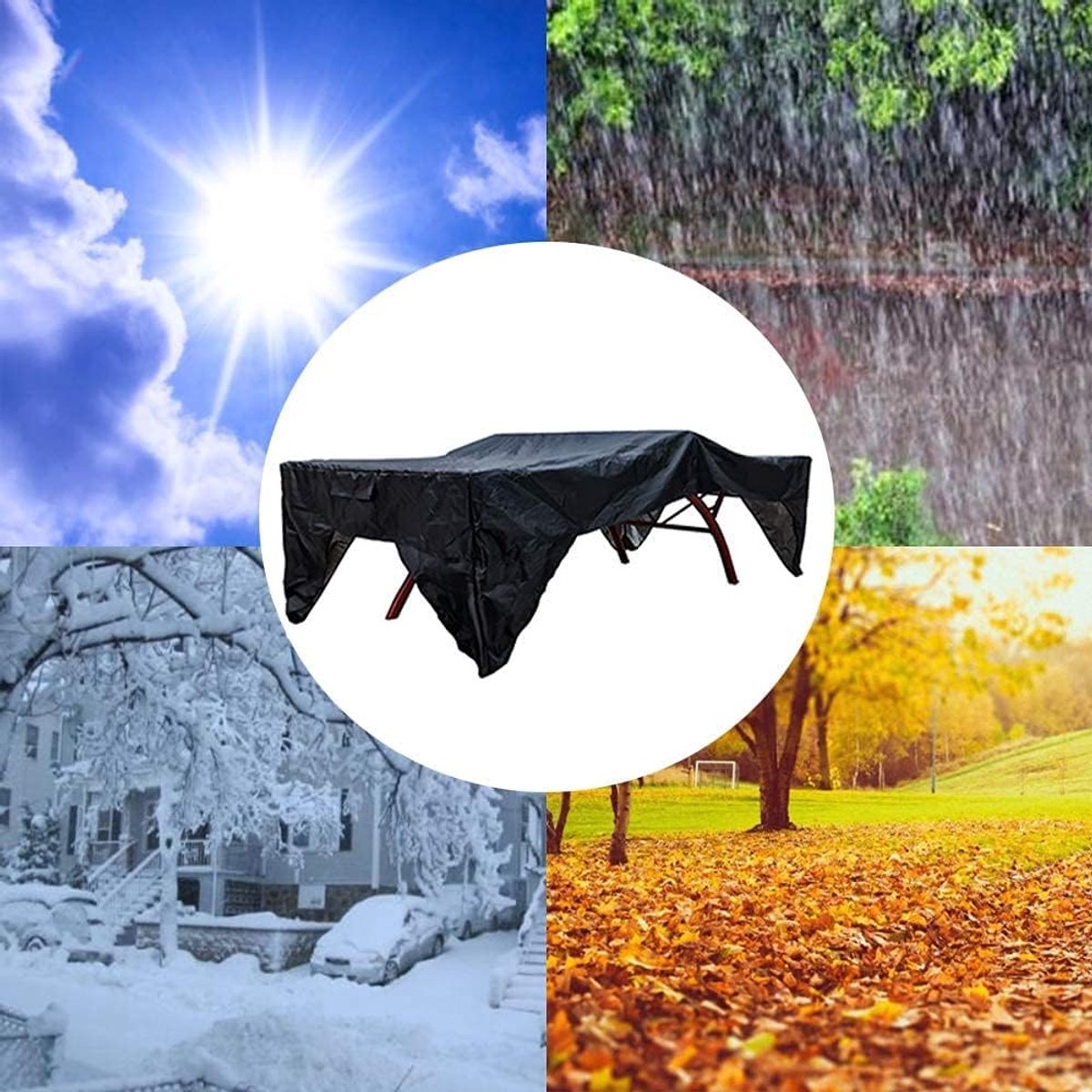 Table tennis table cover - Protective cover for table tennis table - Outdoor table tennis cover - Waterproof - Dustproof - Robust - Table tennis cover - Protective cover for folding table - Indoor and outdoor table tennis table cover - Ping pong table - B