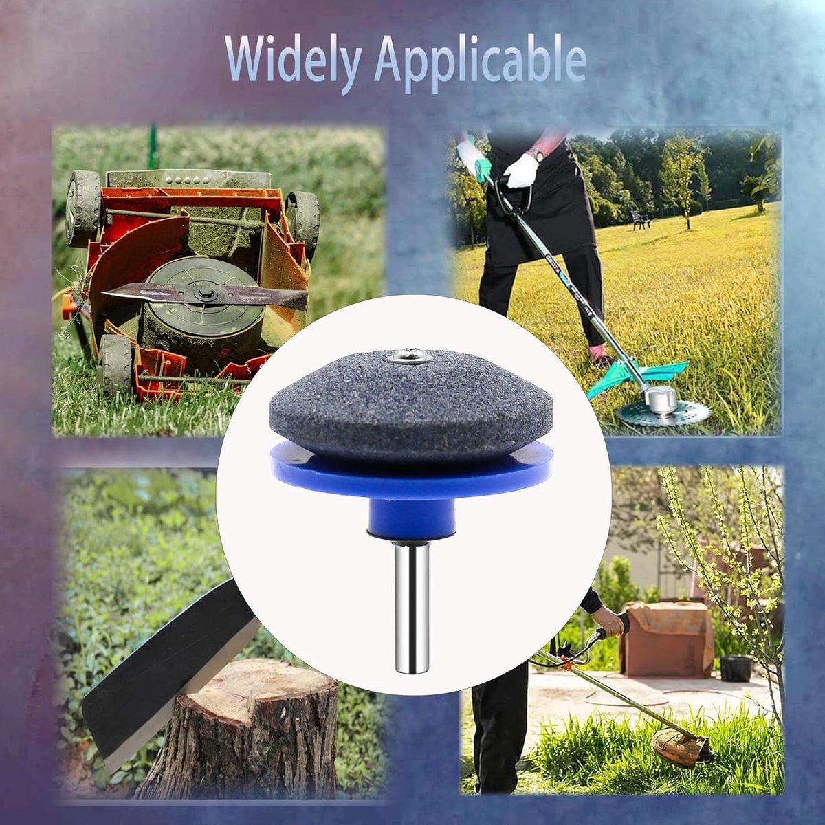 3 pieces - lawnmower blade sharpening - universal blade sharpener - for electric drill, lawnmower blade sharpener blade - grinding wheel - garden tool sharpener - for lawnmower - lawnmower accessories - 5*5.5 cm