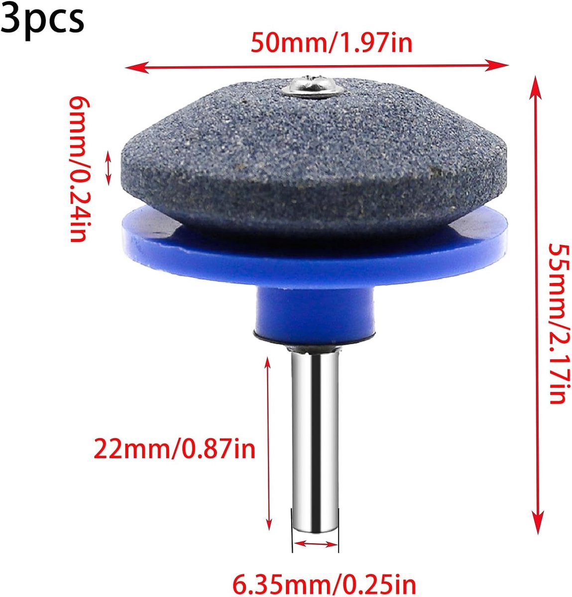 3 pieces - lawnmower blade sharpening - universal blade sharpener - for electric drill, lawnmower blade sharpener blade - grinding wheel - garden tool sharpener - for lawnmower - lawnmower accessories - 5*5.5 cm