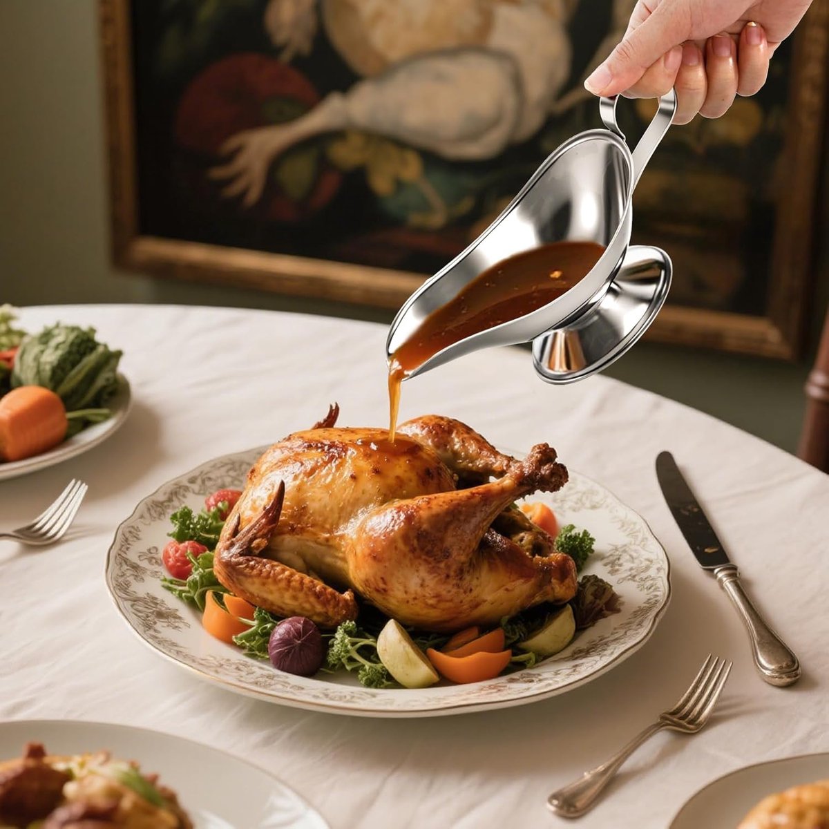 Gravy boat - 1 piece - Sauce boat - Sauciere - Dipping bowls - stainless steel sauce boat - with pouring spout and handle - serving dish - kitchen utensil - for salad dressings, coffee, milk, broth and black pepper - 14*6*5.3 cm - silver