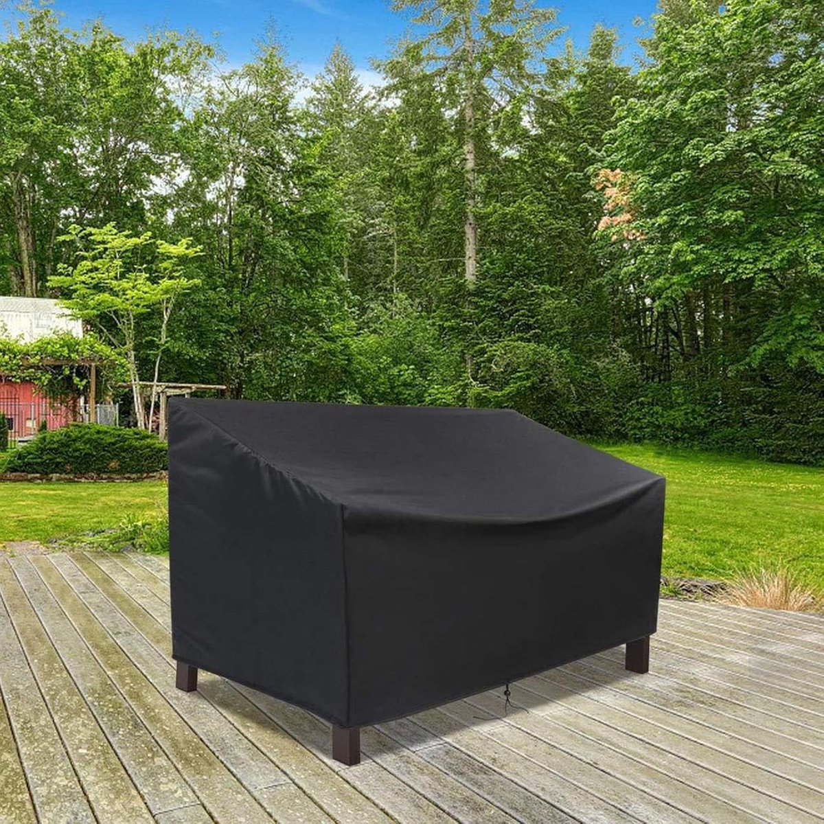 163*66*89 cm - Garden bench covers - Garden chair covers - Dust cover - waterproof - Garden accessories - 2-seater - cover for garden bench - windproof - anti-UV - tear resistance - 210D Oxford fabric - Loveseat cover - for 2-seater bench - black