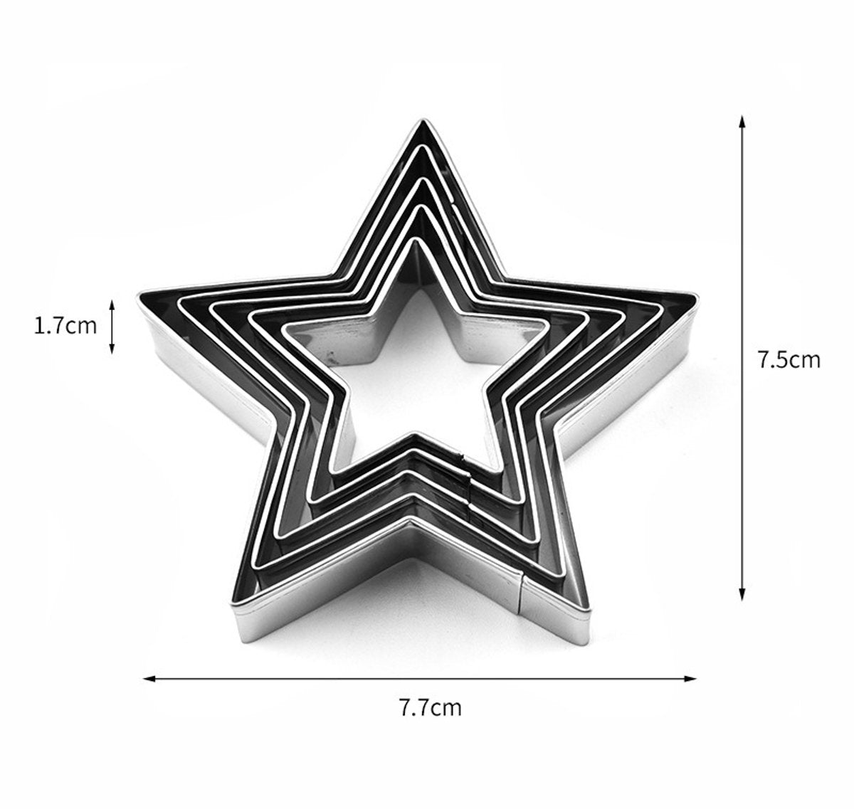 pieces - Cooking rings - star-shaped cookie mold - star-shaped cookie cutters - loaf pan - small cookie cutters - dessert rings - cake rings - baking molds - molds - for baking and cooking cakes, mousses, and desserts - silver