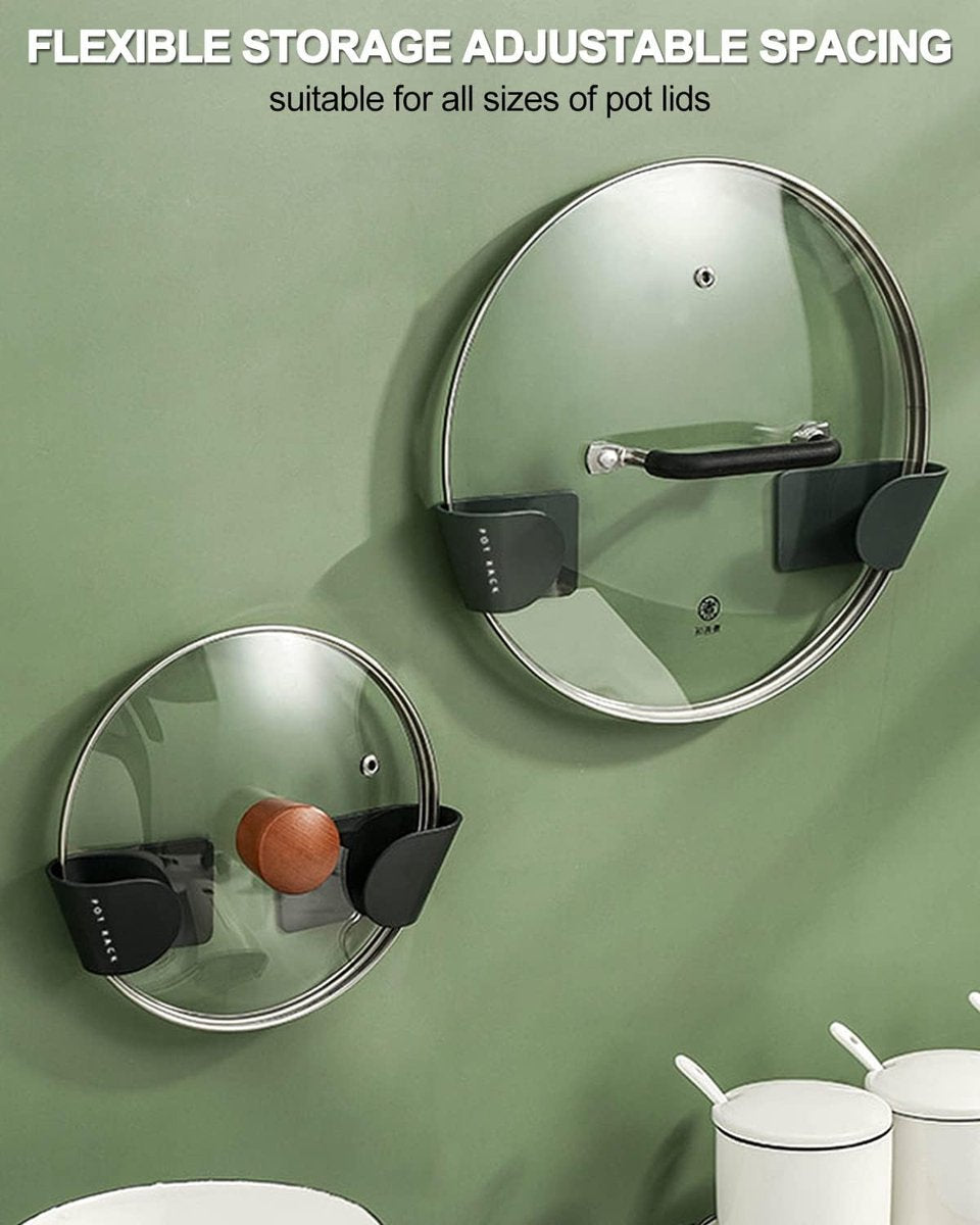 Pot Lid Holder - Lid Holder - 6 Pieces - Lid Storage Rack - Adjustable - Kitchen Cabinet Organizer - Pot Lid Organizer - Adjustable Wall Mount Pot Lid Holder Cabinet Door - Cabinet Door Lid Organizer - Save More Space - Durable - Blue