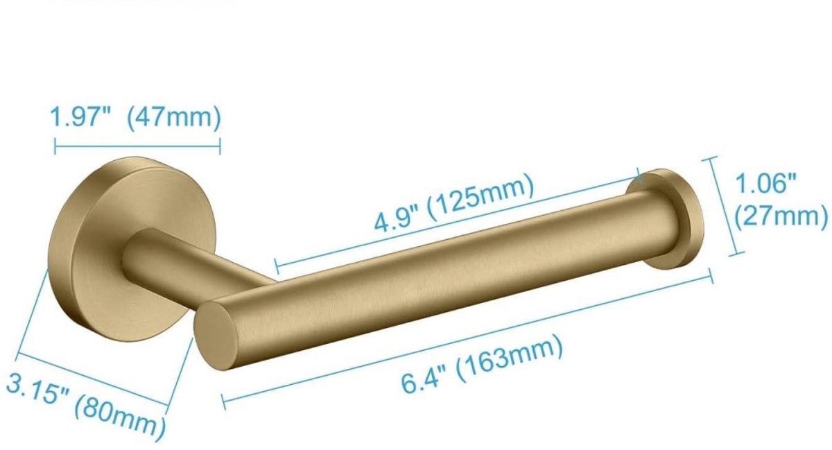 Wall-mounted toilet roll holder - Paper towel holder - waterproof - rustproof - 304 stainless steel toilet roll holder for bathroom - with screws - bathroom accessories - 163*80*47 mm - gold