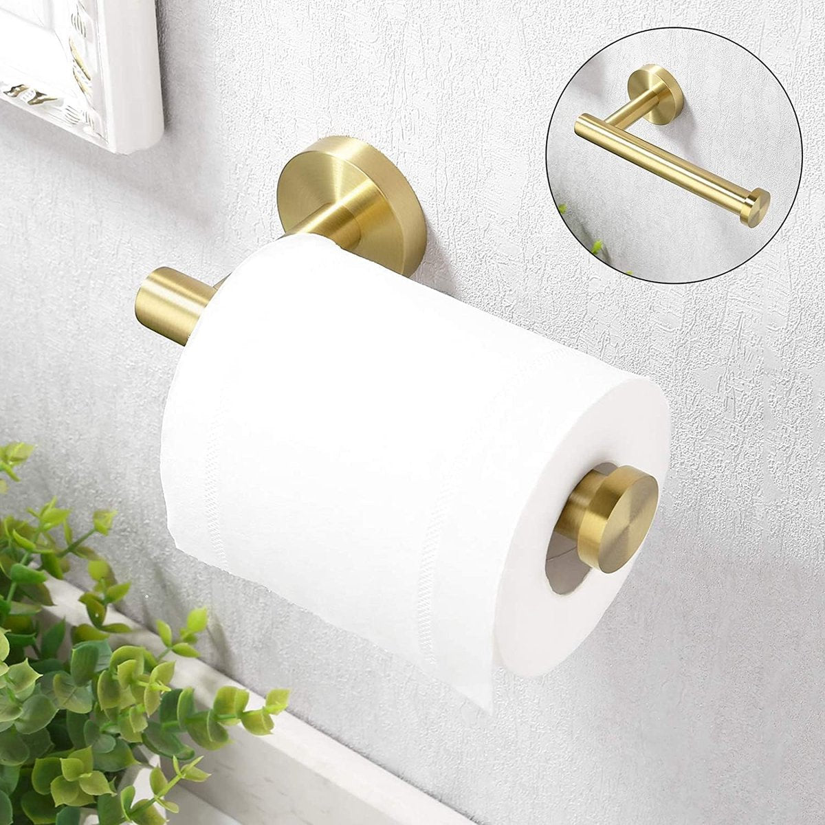 Wall-mounted toilet roll holder - Paper towel holder - waterproof - rustproof - 304 stainless steel toilet roll holder for bathroom - with screws - bathroom accessories - 163*80*47 mm - gold