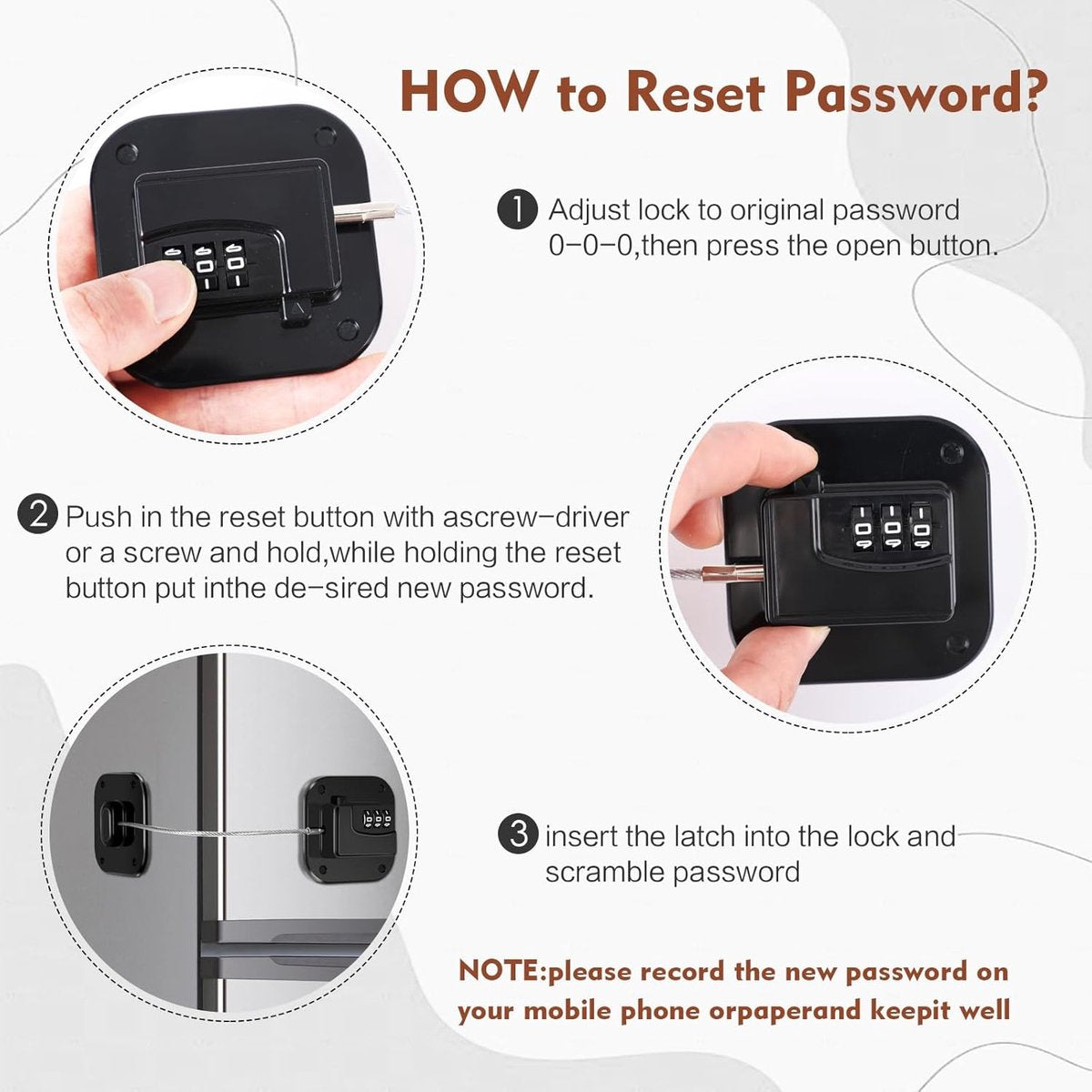 2-Piece Refrigerator Lock - Combination Lock - Self-Adhesive Refrigerator Lock - Safety Lock - Easy Installation No Keys Needed - For Children, Toddlers, and Adults - For Refrigerator, Cabinets & Drawers, Oven, Windows - Child Safety - Black