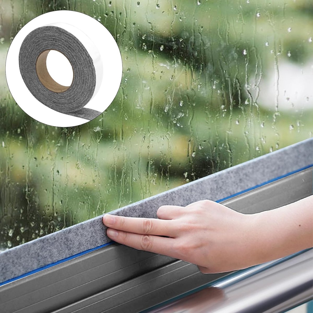 Moisture-resistant strips for windows - 3cm*4m - Absorbing condensation strips for window felt - Absorbent stickers - Self-adhesive strip - Anti-condensation felt pads - Anti-condensation strips for windows - Window glass Water-absorbing Sticker - Moistur