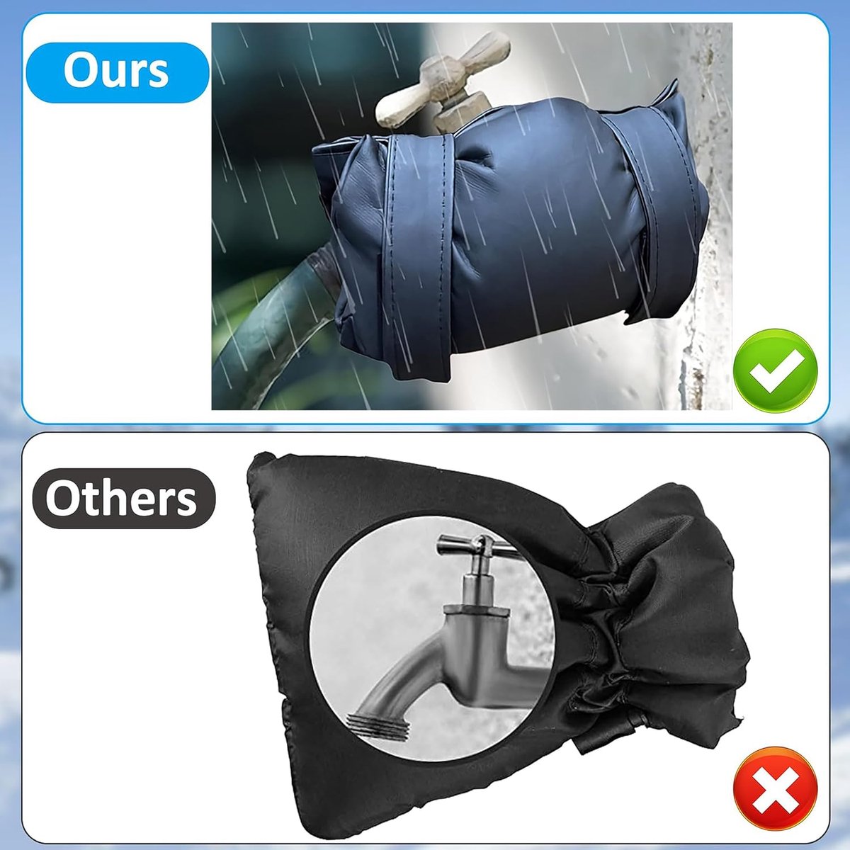 2 Pieces Frost Protection Cover - Tap Freeze Cover - Frost-Free Outdoor Tap Protection Cover - Outdoor Tap Covers - Frost Protection - Outdoor Tap Cover - Frost Protection Facade Tap - Frost Cover - Anti-frost - Waterproof Reusable - Black
