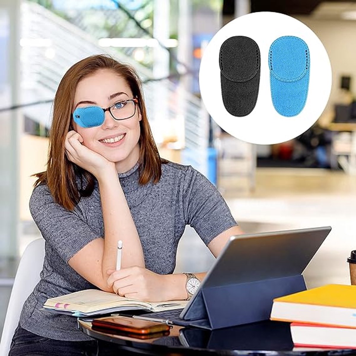 Pack of 12 Eye Patches for Glasses - Reusable Glasses Cases - Non-woven Fabric Eye Patches for Adults and Children - Suitable for lazy eye and strabismus - Left and Right Eye Patch.