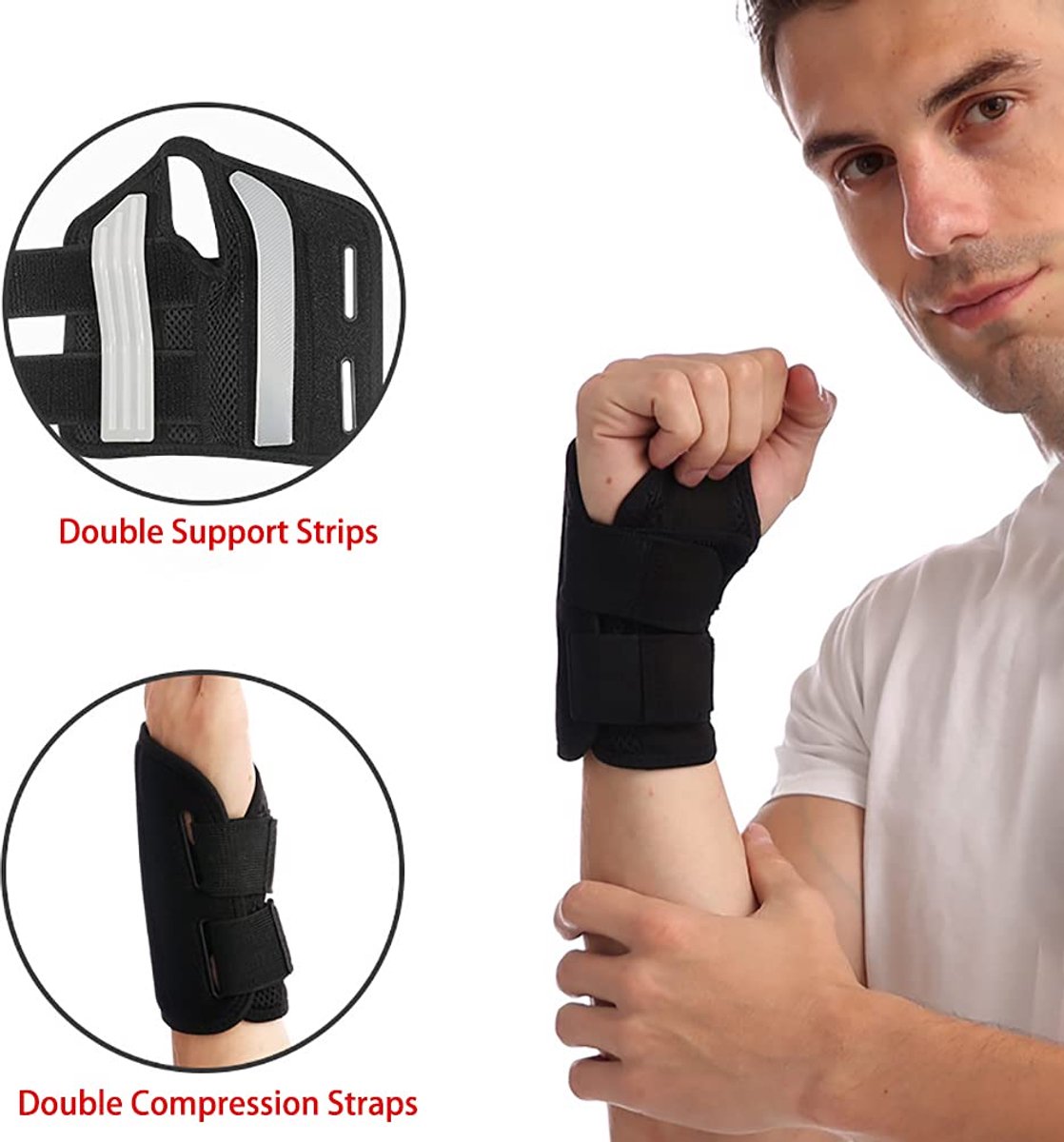 1 Pair Wrist Brace - Night Sleep Wrist Brace - Wrist Bandage - Wrist Reinforcer - Applicable wrist circumference less than 22 cm - Wrist Protection - Adjustable - cushioned support for pain relief in the carpal tunnel, tendinitis, and arthritis